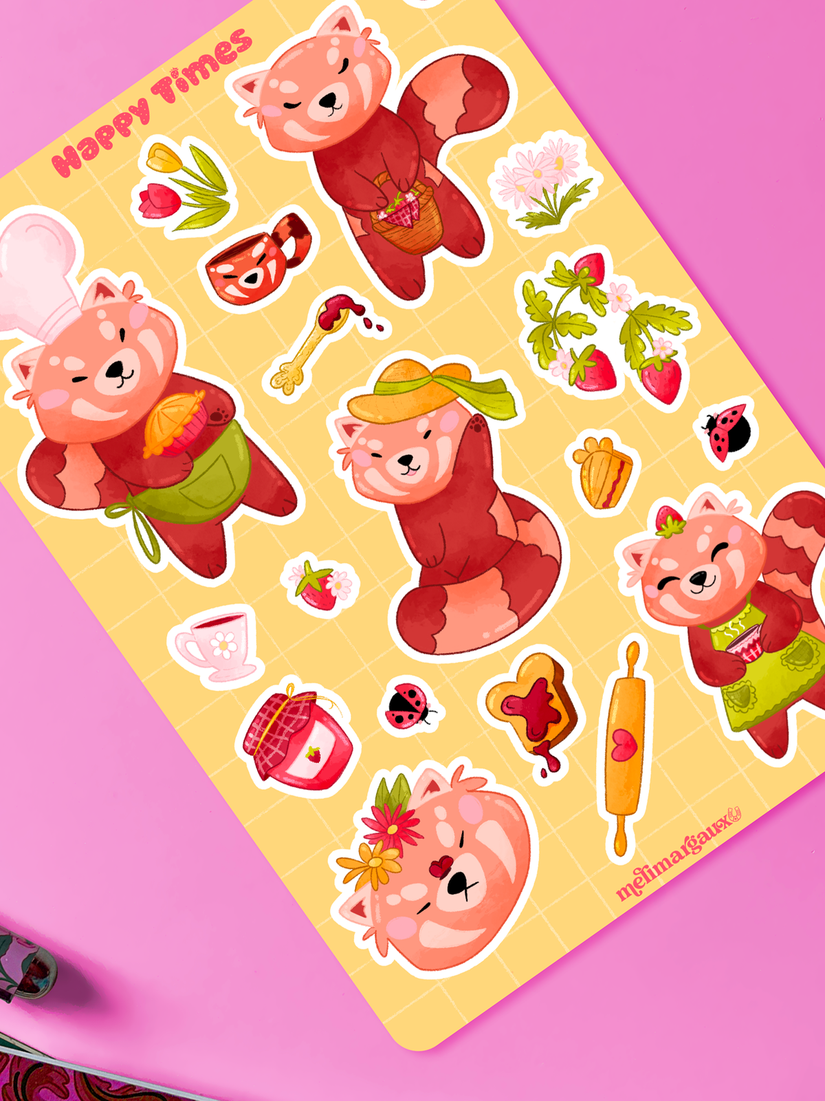 Pam der Rote Panda, Happy Times | Stickerbogen
