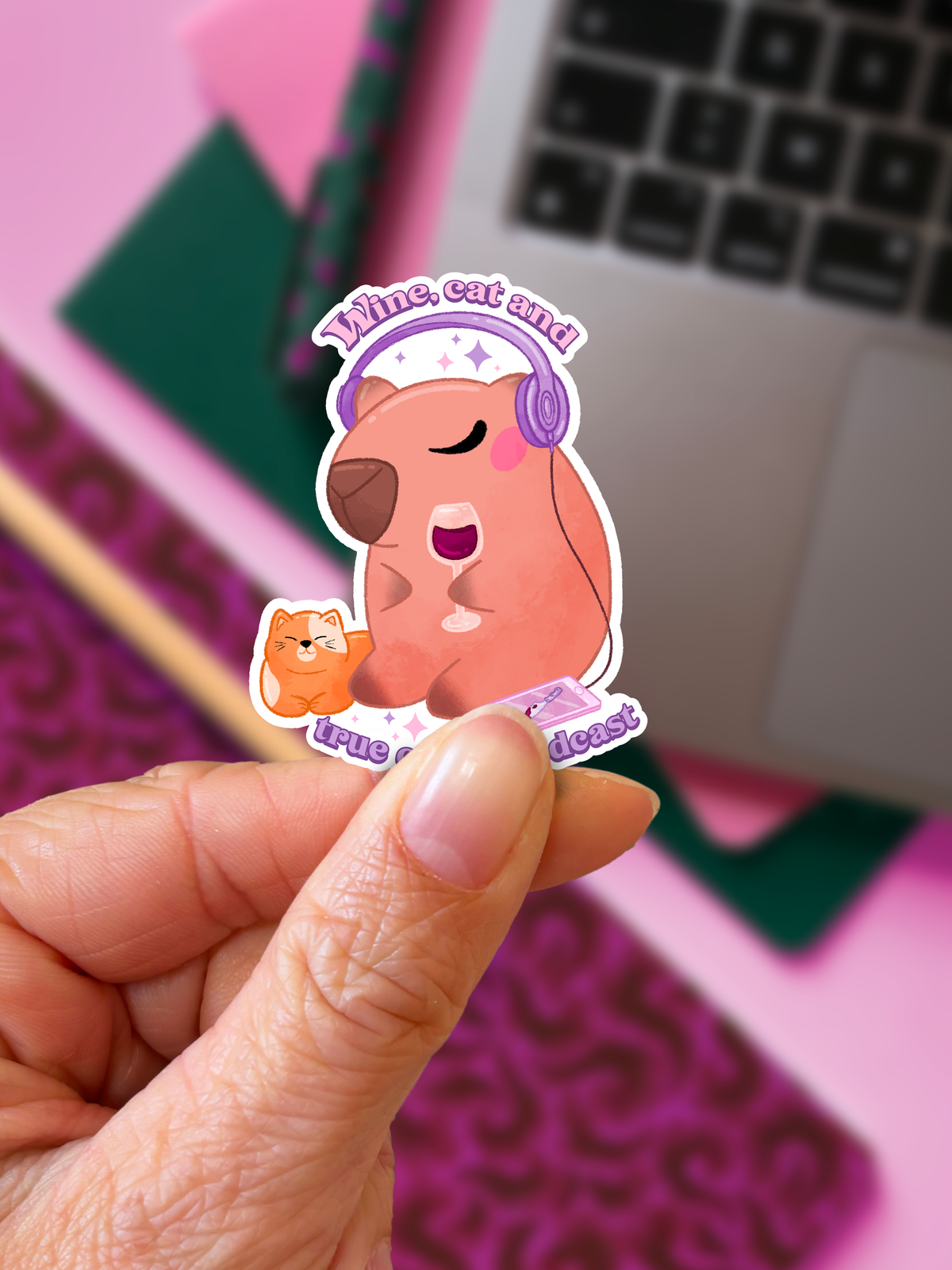 Wijn, Kat & True Crime Podcast | Sticker