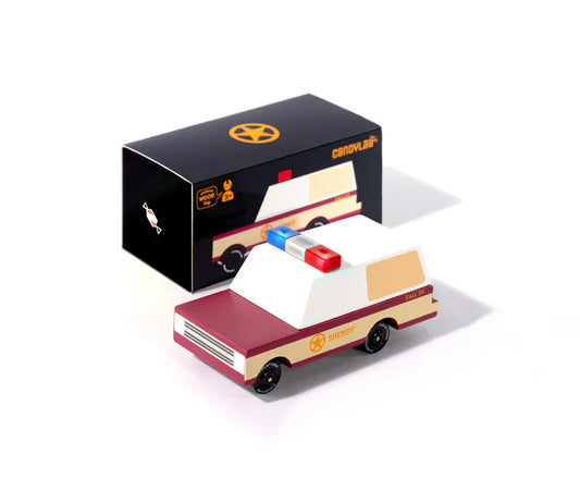 Coche de policía de madera Candycar World - Sheriff