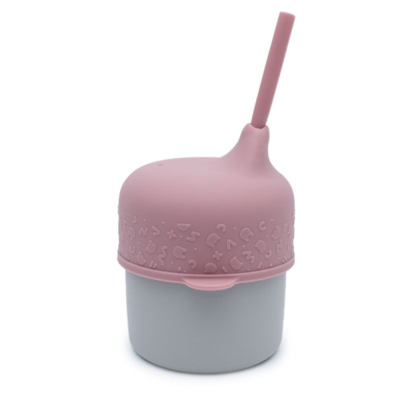 Couvercle et Mini Paille Dusty Rose