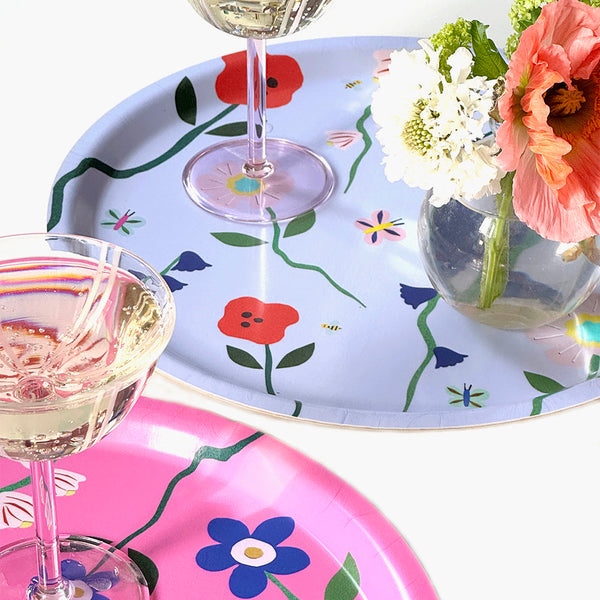 'Wildflowers' Sky Round Serving Tray - 31 cm