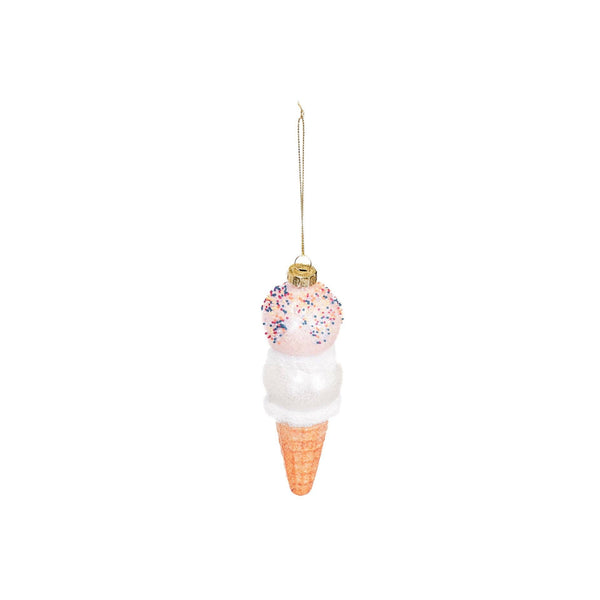 Weihnachtskugel Vanille-Erdbeer-Eiswaffel