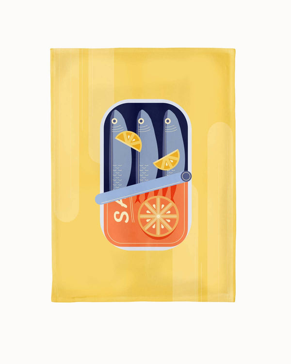 Torchon de cuisine biologique - Sardines pour le dîner