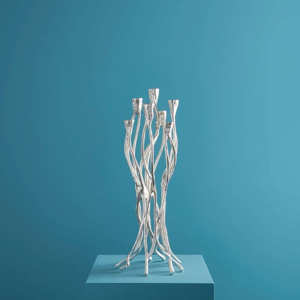 Candeliere Roots Argento, Alluminio, 25 x 22 x 63,5 cm