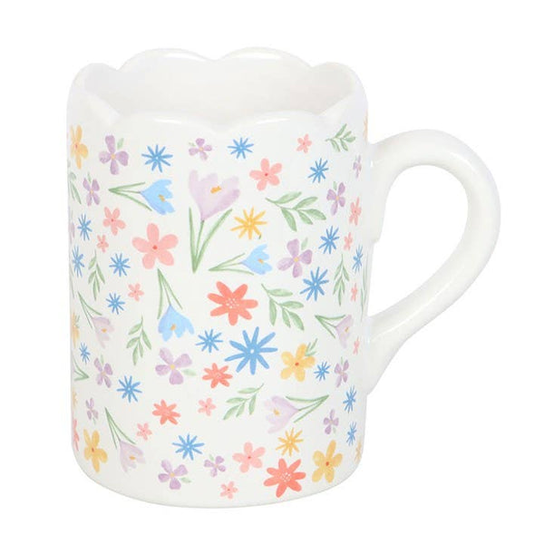 Caneca com estampado floral de primavera