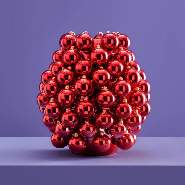 Vaso a forma di palla di Natale, rosso