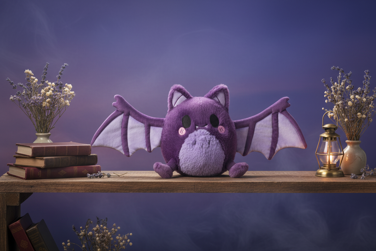 Mini murciélago de peluche aplastable