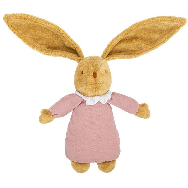 Lapin Nid D'Ange Doudou Musical -Coton Bio rose