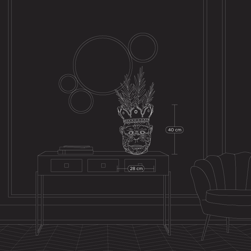 Cabeça de macaco Kong, dourada