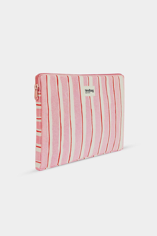 Housse d'ordinateur Ava Rayures Rouge et Rose