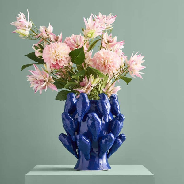 Vaso M. Uccello blu cobalto