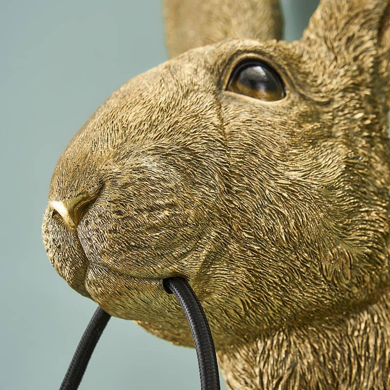 Applique murale Hasi, résine polyuréthane dorée, 22 x 19 x 46 cm