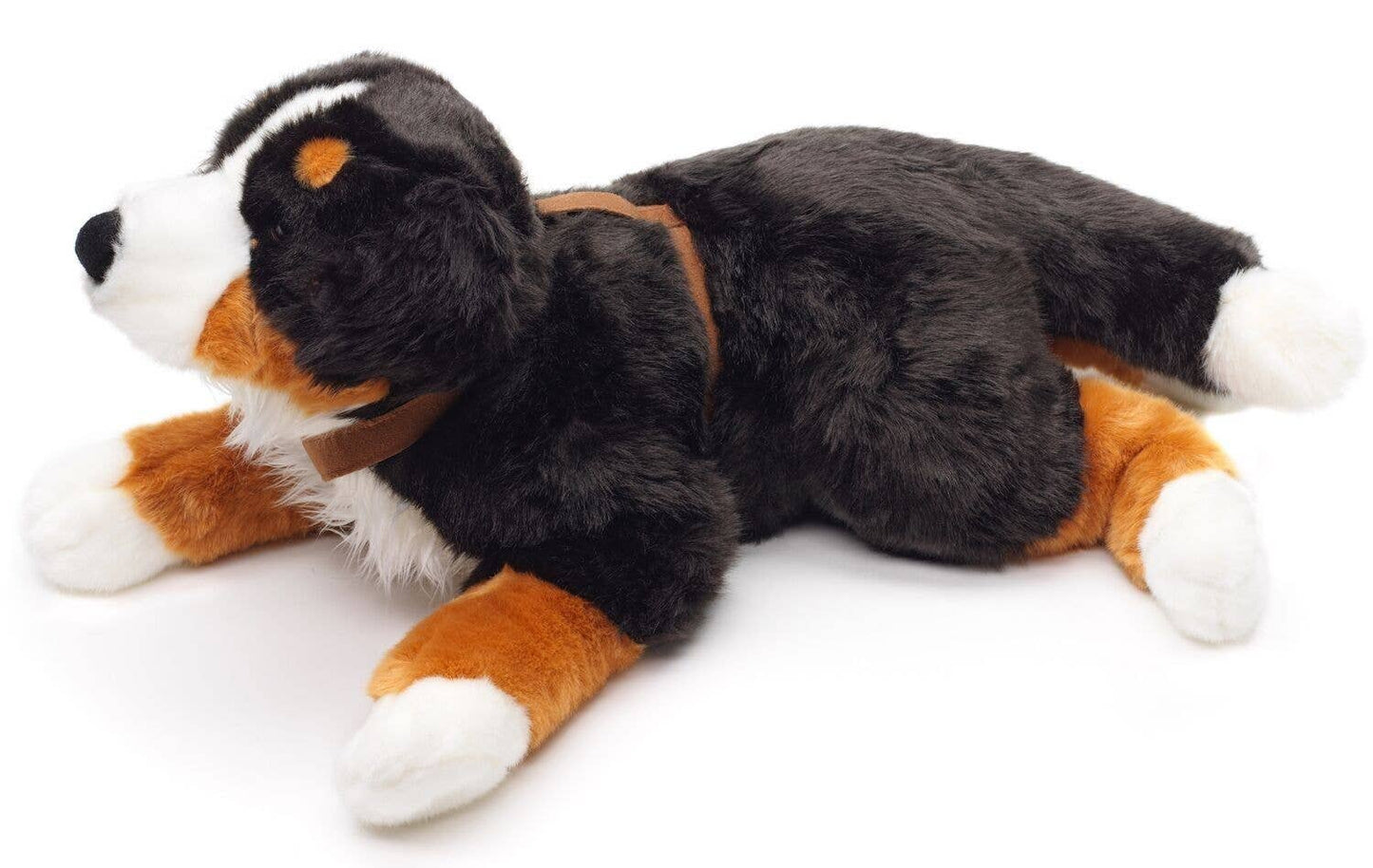 Peluche Bouvier bernois allongé (avec harnais)