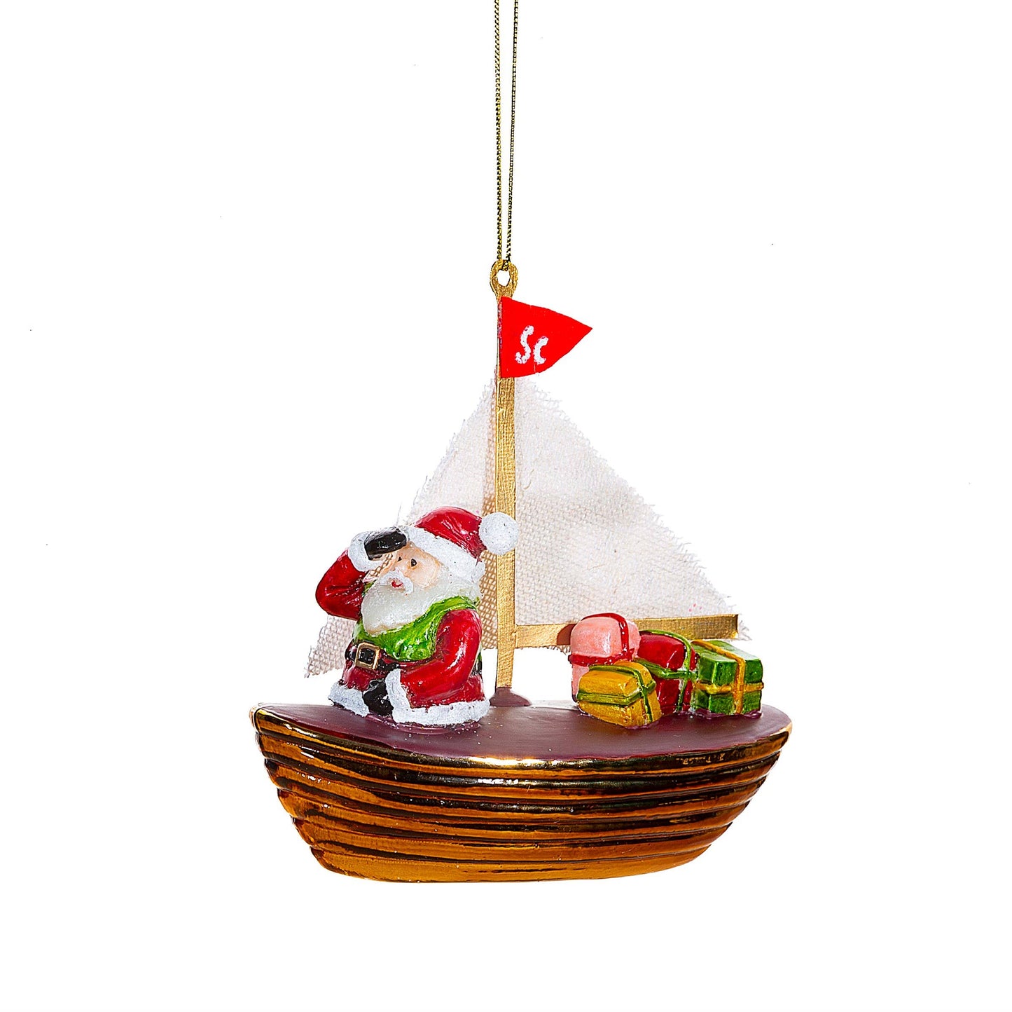 Pallina di Natale con vela a forma di Babbo Natale