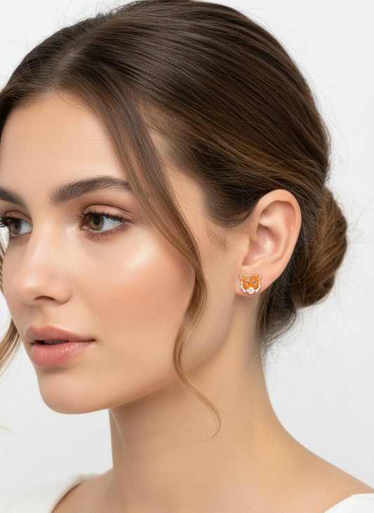 Pendientes de cabeza de tigre