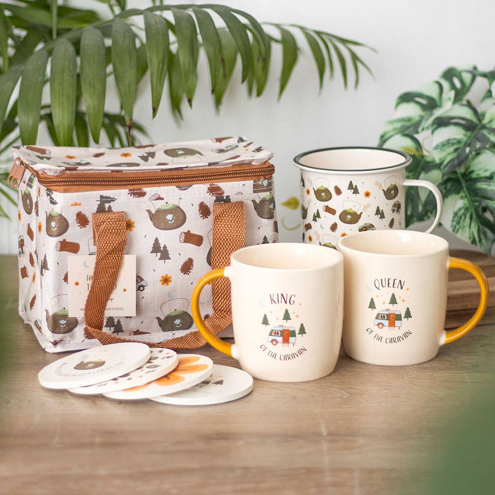 Couple de Mug « Renne et Roi du Camping »