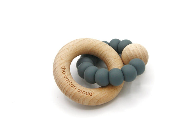 Beissring Round aus Silikon Dark Grey