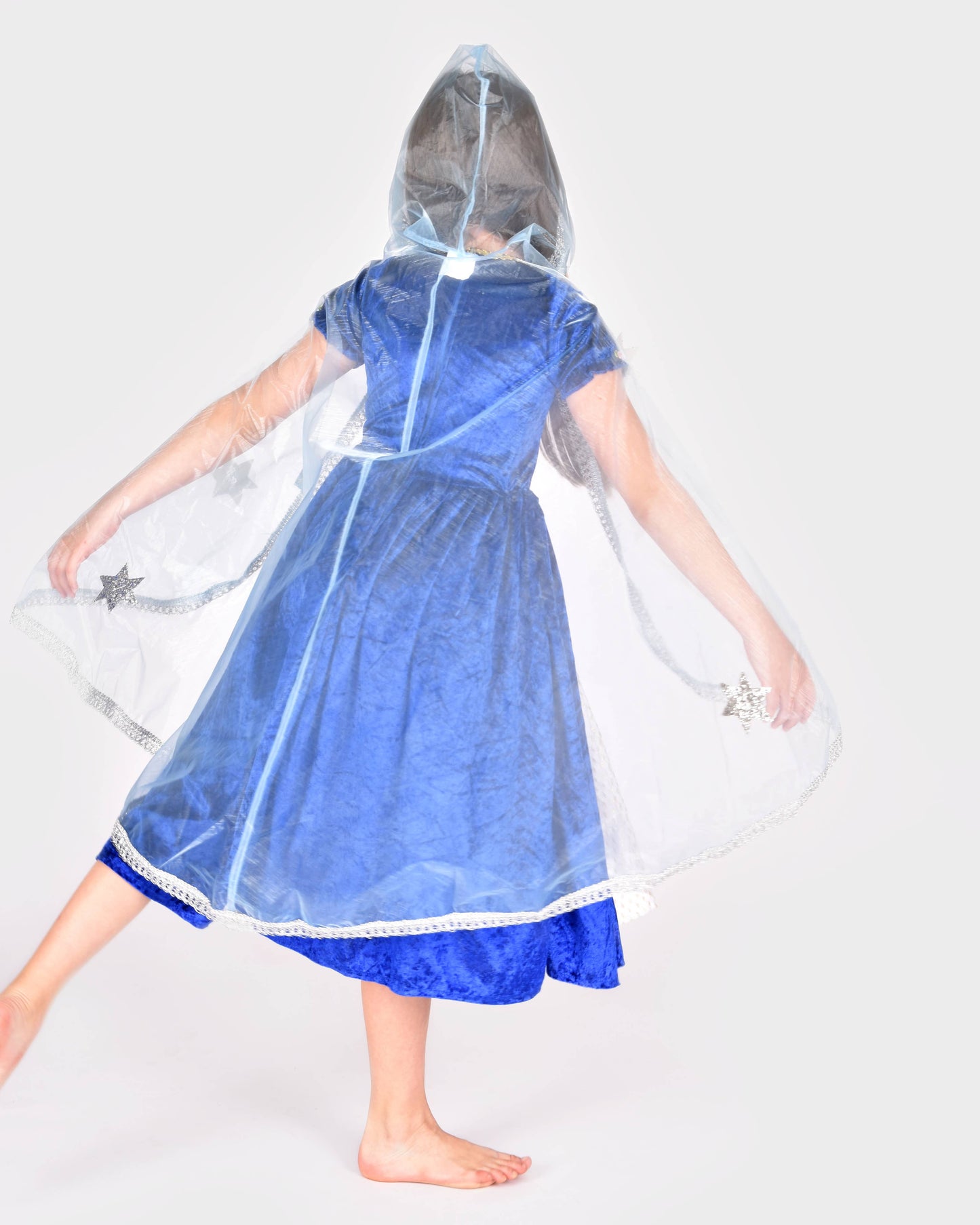 Blue organza Princess cape 98-128 cm 3-8 years