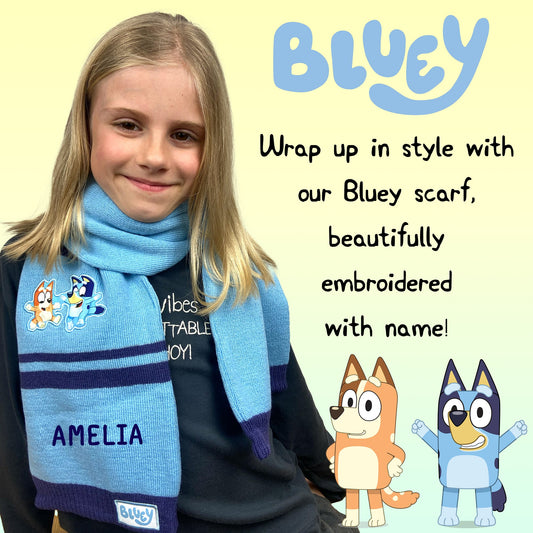 Écharpe – Bluey Children's Scarf Winter Woolly Scarf Soft et Warm Embroidered Name