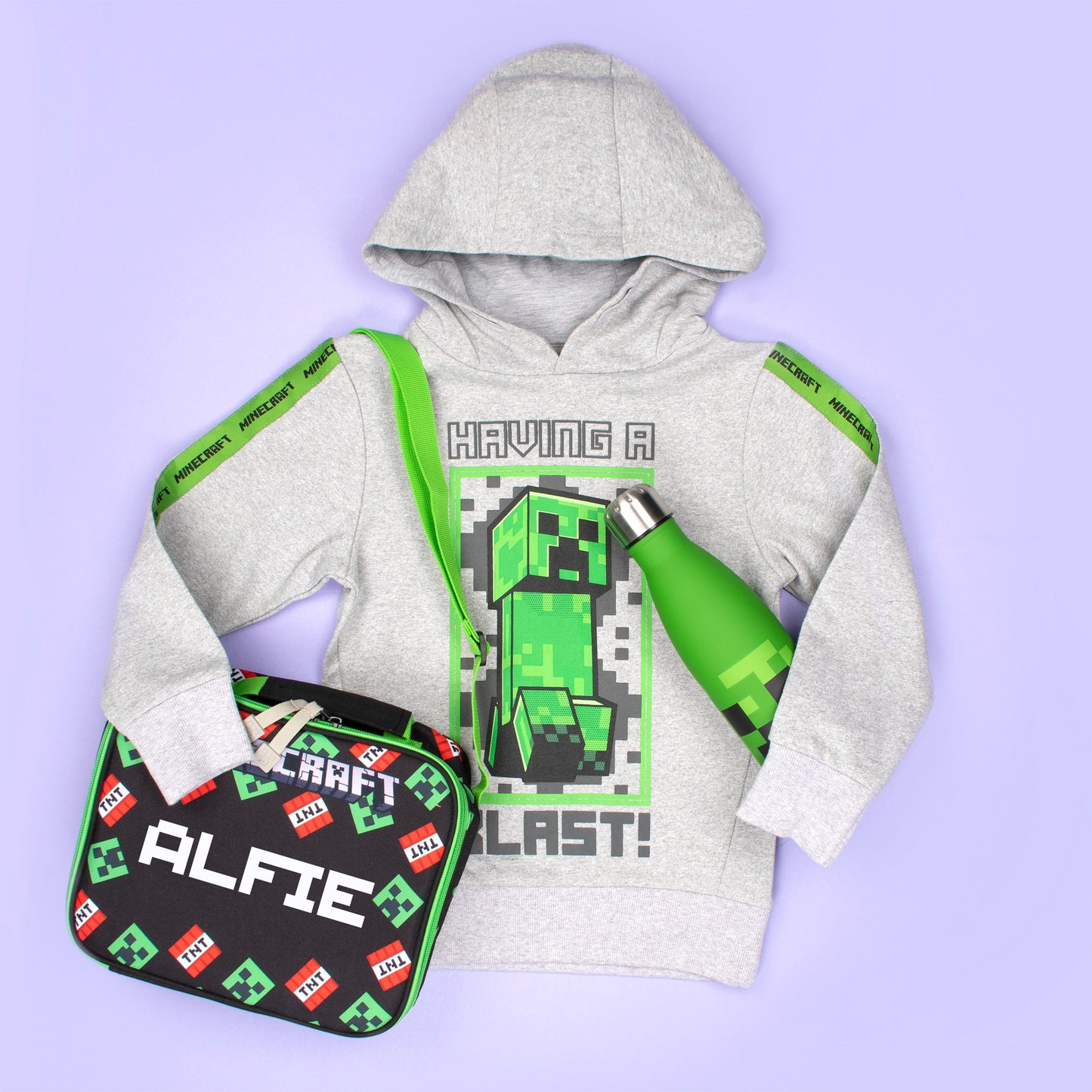 Minecraft vert Creeper Sweat à capuche – gris