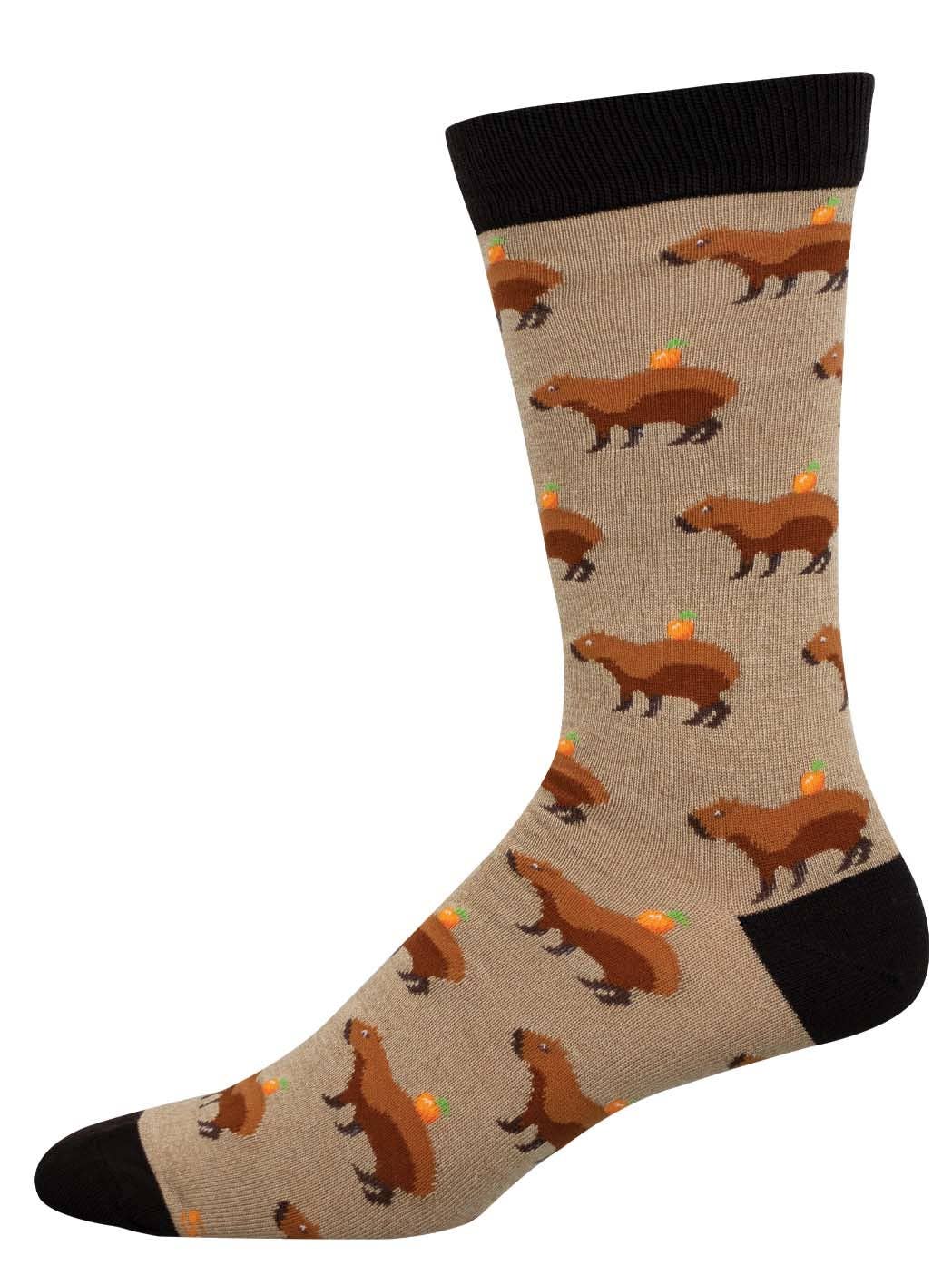 Calcetines de capibara con naranja