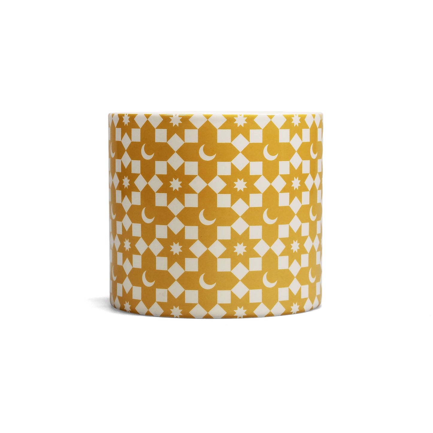 Pot de fleurs Carreaux - croissant de lune jaune