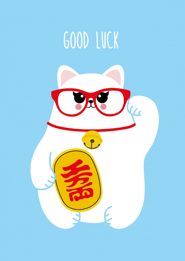 Carte Postale Chat Chanceux « Good Luck »
