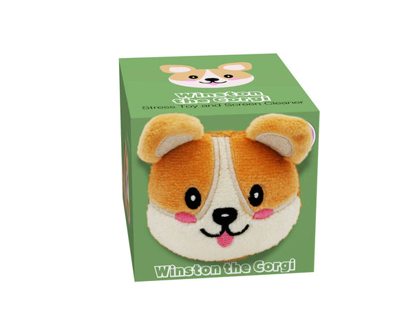 Balle anti-stress et nettoyant d'écran Corgi Winston