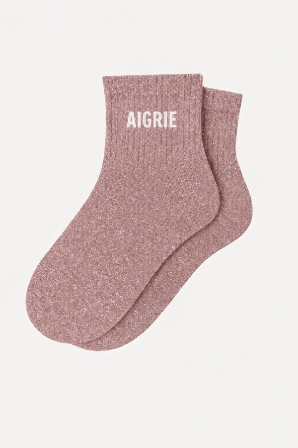 Chaussettes Courtes à Paillettes "AIGRIE" - Rose Gold