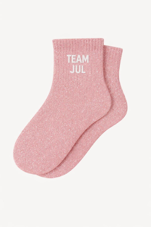 Chaussettes Courtes à Paillettes "TEAM JUL" - Rose