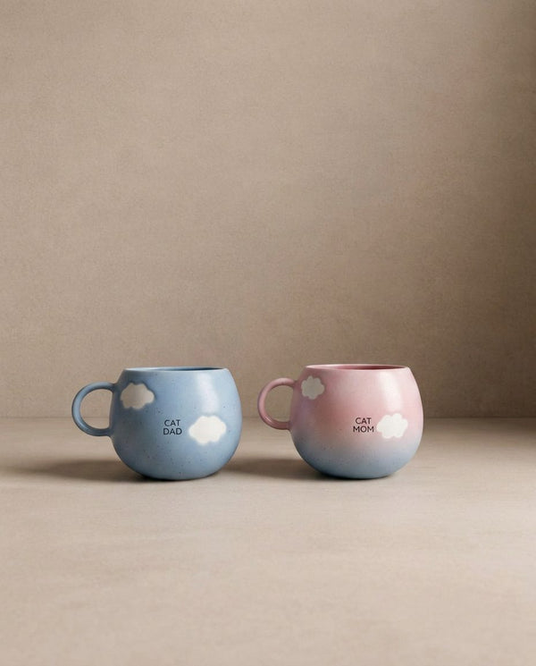 Cloud Mix Sunset Collection Mug 500ml Cat Mom & Dad 2 Pieces Set