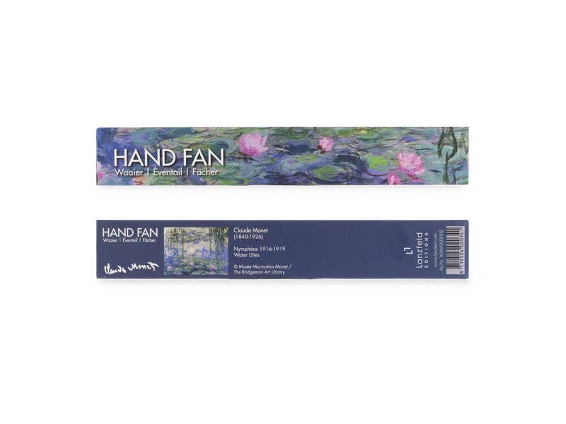 Bamboo fan with Monet's Water Lilies design