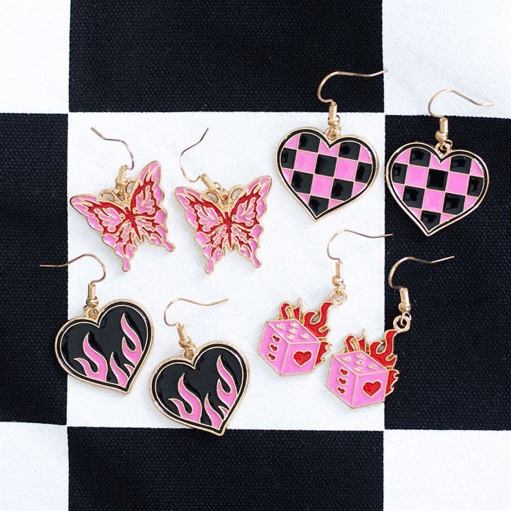 Fiery Heart Earrings