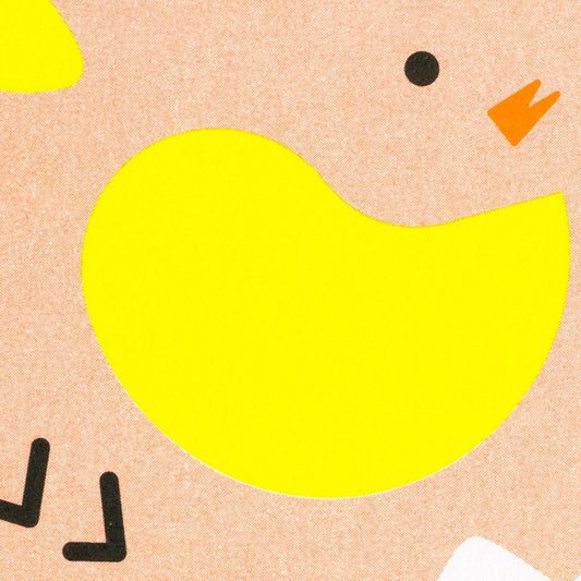 Postal de pollito deconstruida