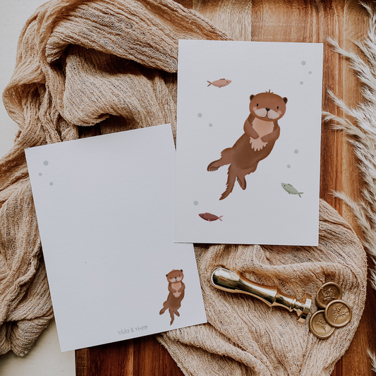 Tarjeta de felicitación de nutria