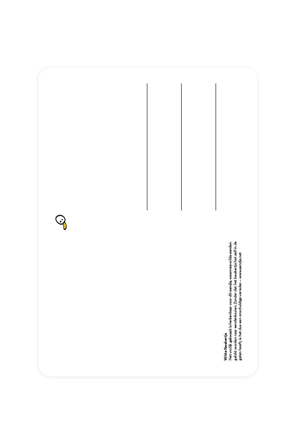 Postal con un pato blanco