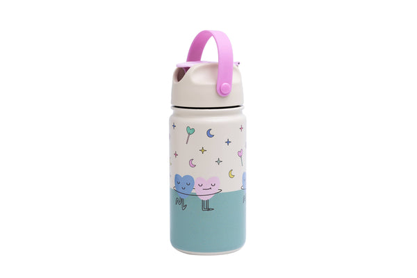 Bouteille Isotherme en Acier Inoxydable pour Enfants Cœurs Dansants