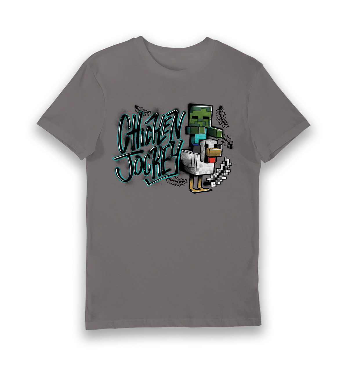 T-shirt Minecraft Chicken Jockey adulte