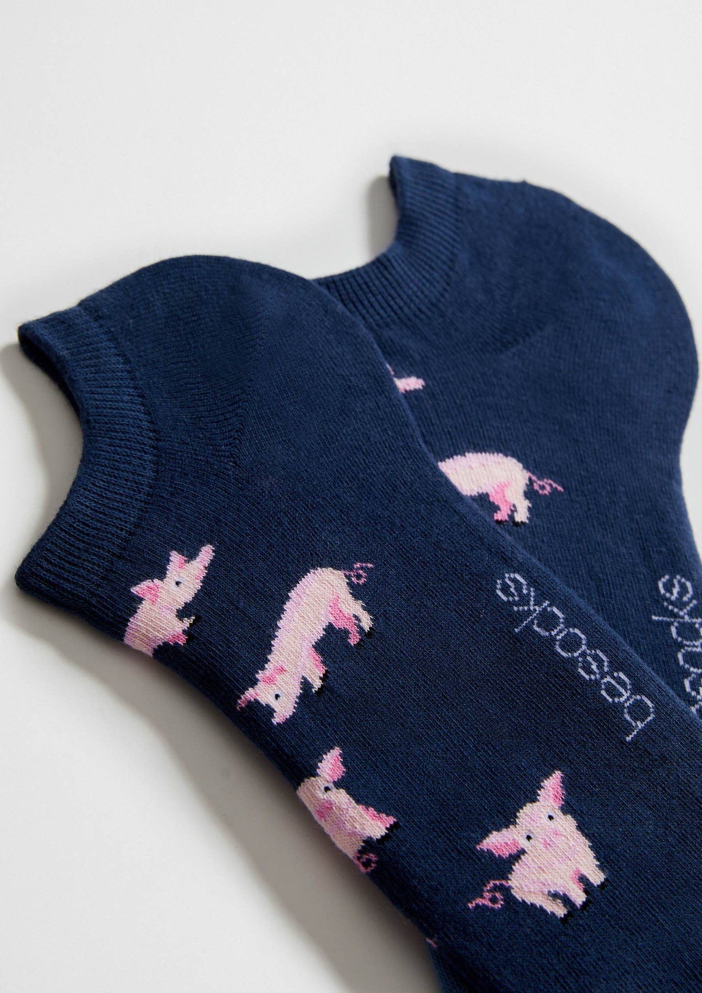 BePig Blue - Chaussettes chevilles en coton biologique 100 %