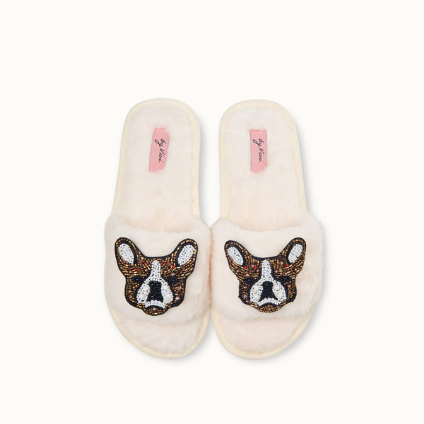 Coppia di spille a forma di pantofole - Bulldog francese