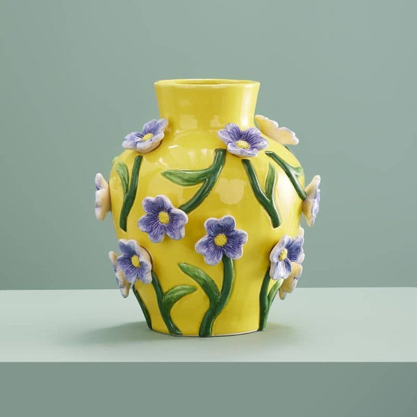 Vaso Mr. Flowers, giallo dolomite, 23 x 23 x 26 cm