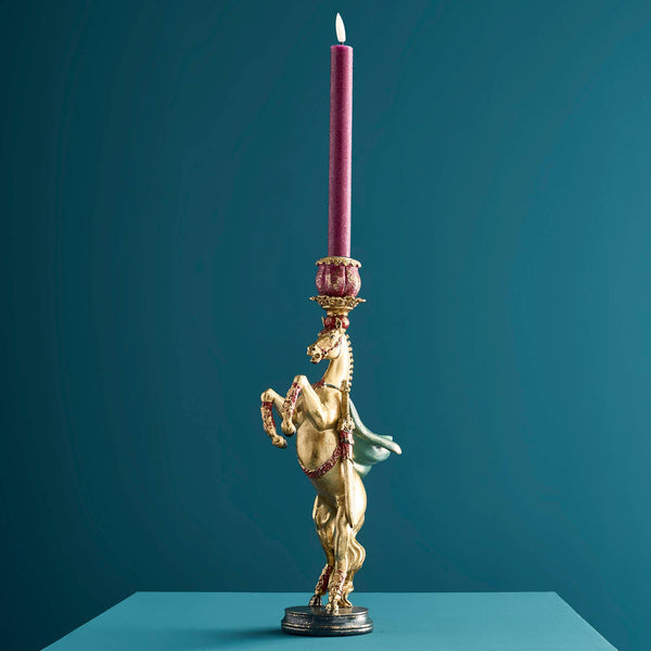 Lampadario a forma di cavallo da circo, oro, 17,5 x 9,5 x 36,5 cm