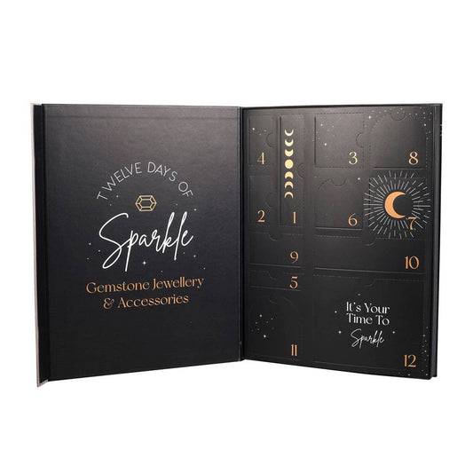 Calendario de Adviento navideño con joyas de cristal, 12 días