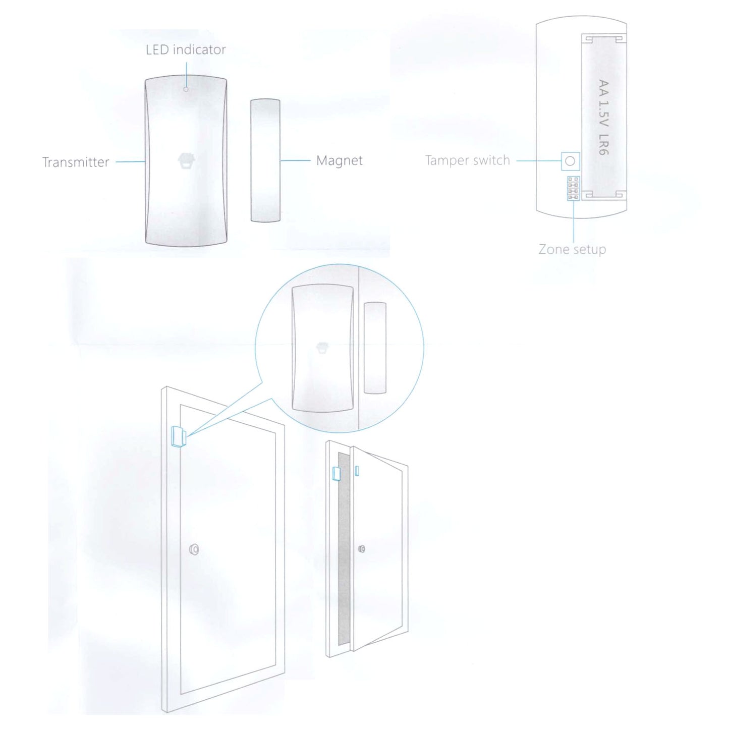 Chuango DWC-102 Bidirectional Magnetic Sensor