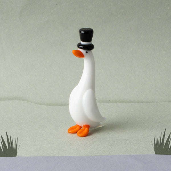Figurine en verre Canard Gentleman