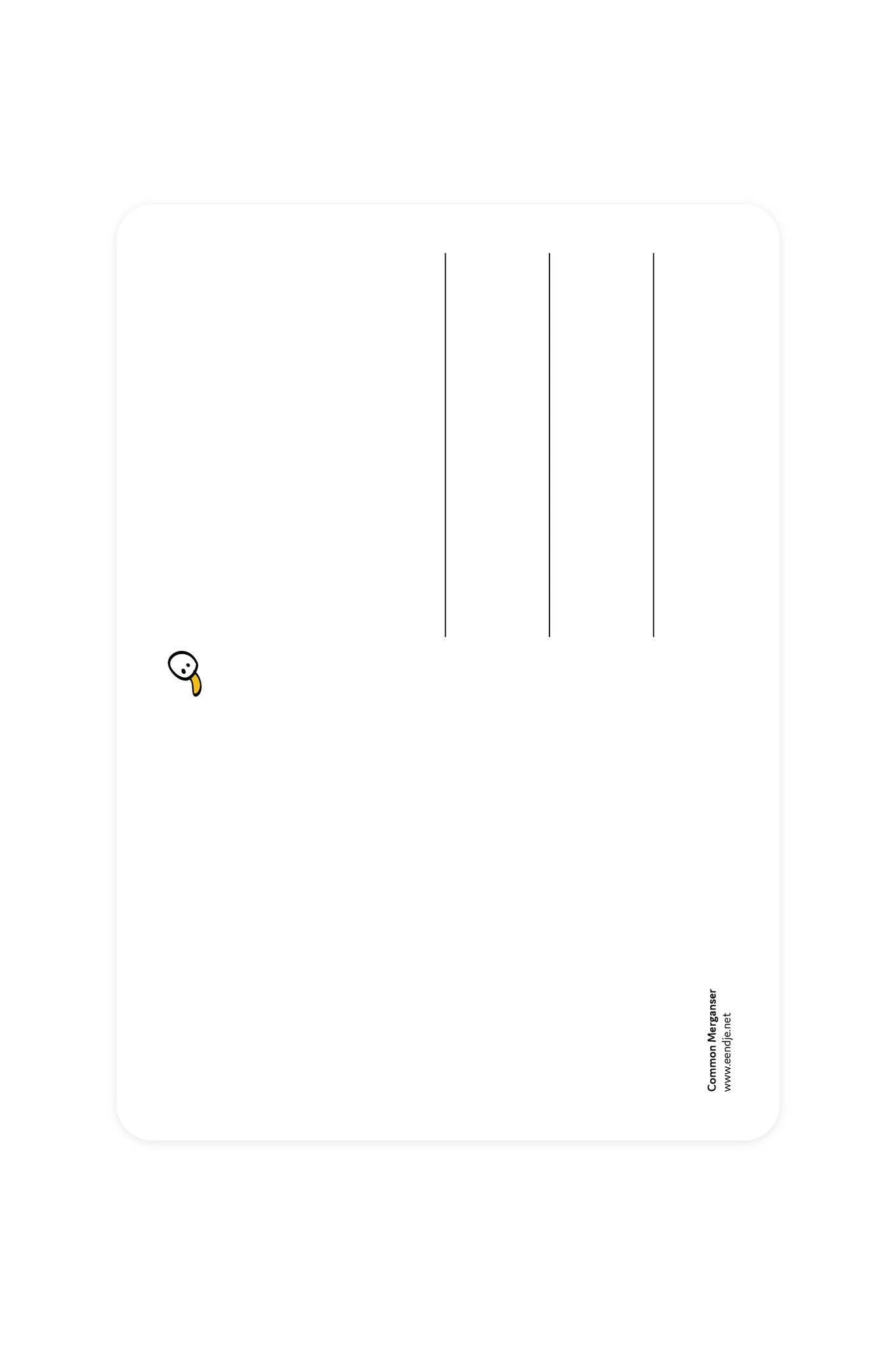 Postal con Merganser - Patito de la Suerte