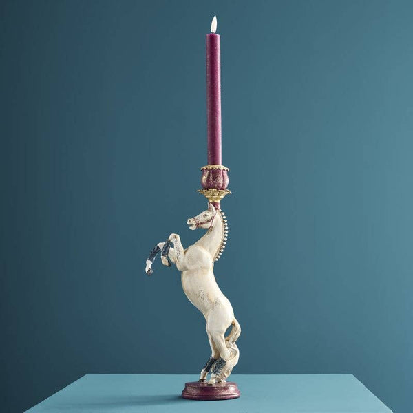 Lampadario a forma di cavallo da circo bianco
