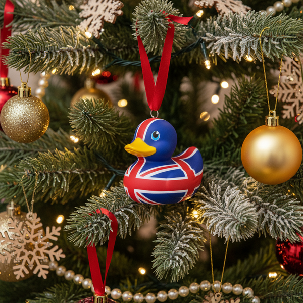 Decoración colgante de pato con la bandera de la Unión