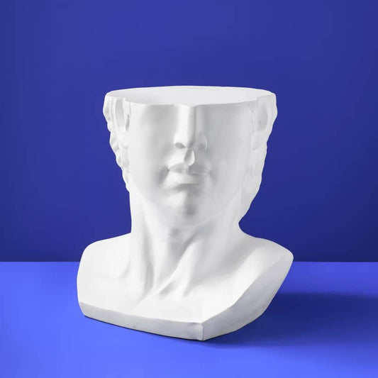 Table d'appoint David, Blanc Magnésie, 53 x 46 x 53 cm