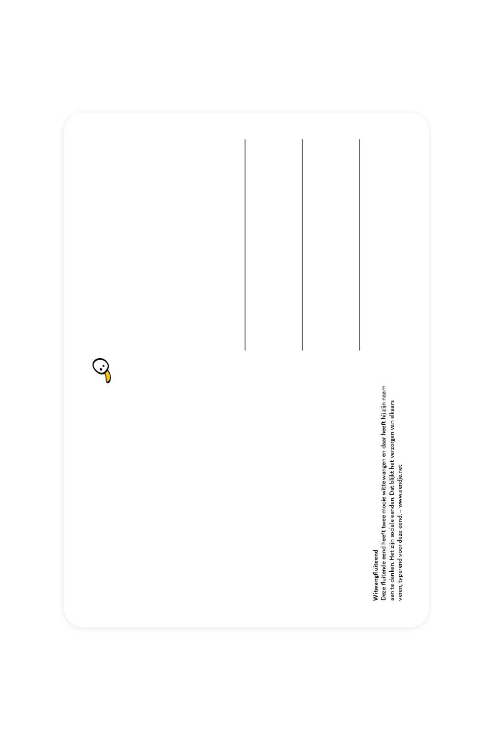 Postal de un pato silbador cariblanco